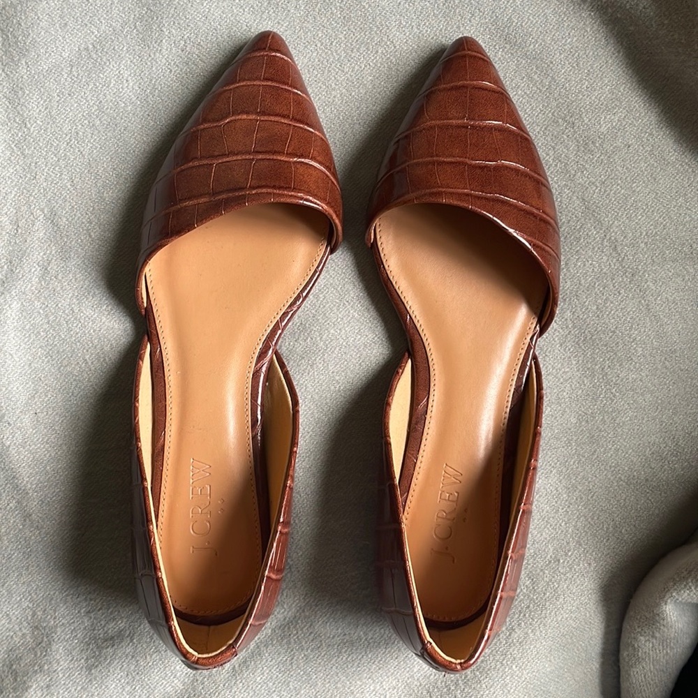 J Crew Factory Cognac d’Orsay shoe
